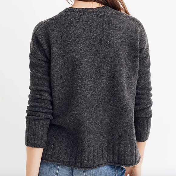 Madewell Starry Night Charcoal Grey Merino Wool Pullover Sweater Small - Picture 11 of 11